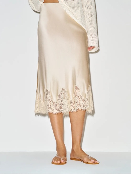 Reformation Dresses & Skirts - Reformation Satin Slip Skirt in Champagne Beige
